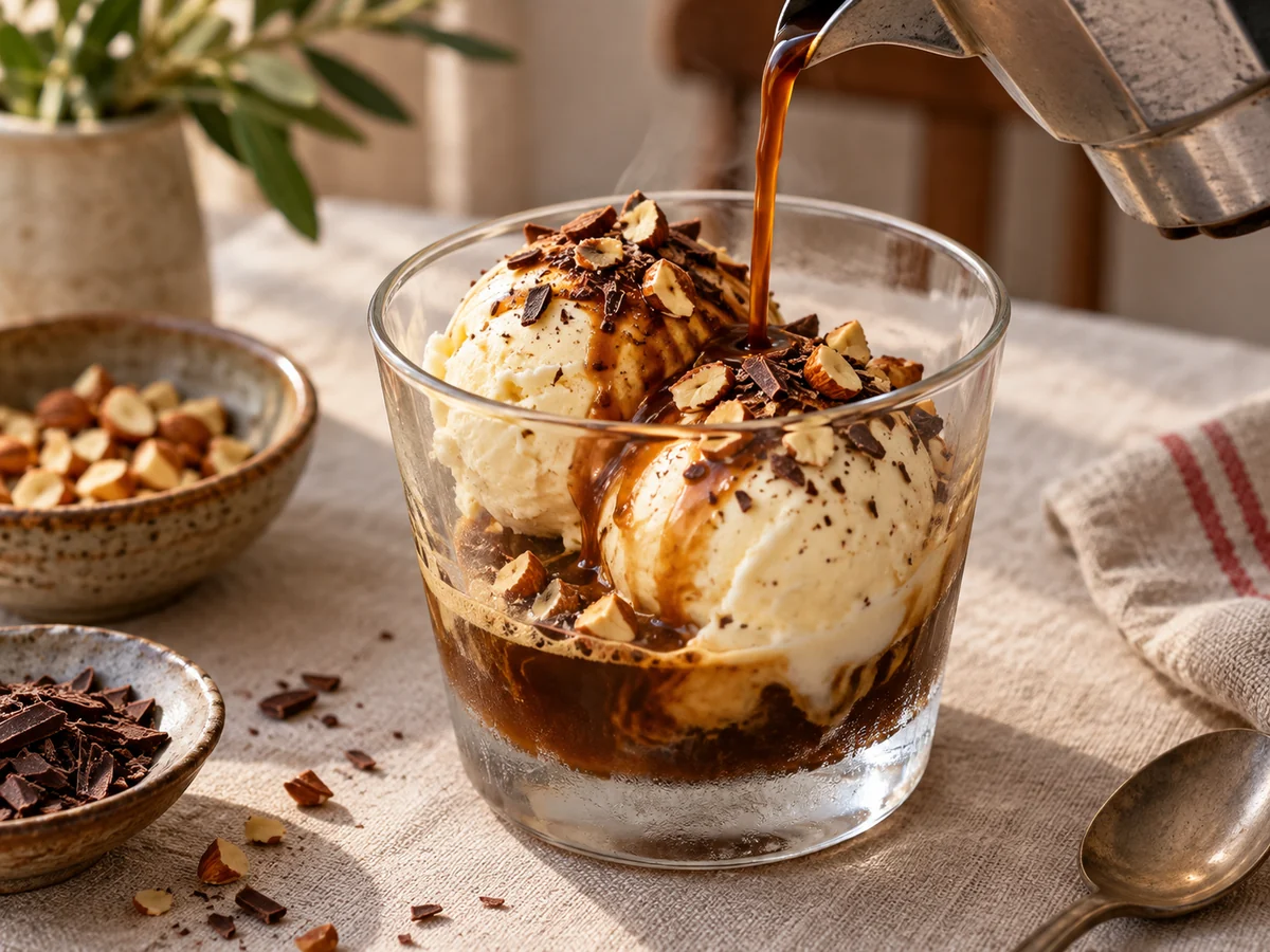 Affogato al caffè, italienska rätt från Behnaz kök