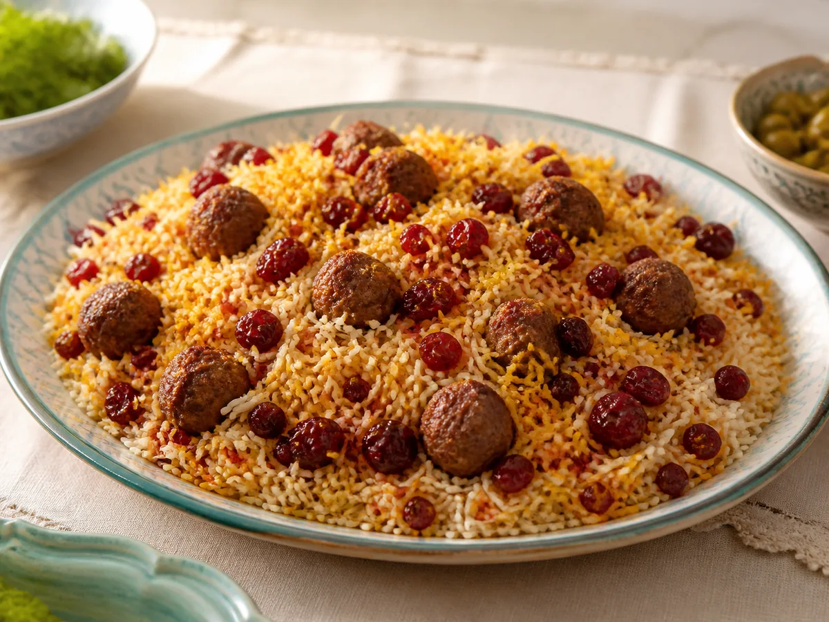 Albaloo polo, persiska rätt från Behnaz kök