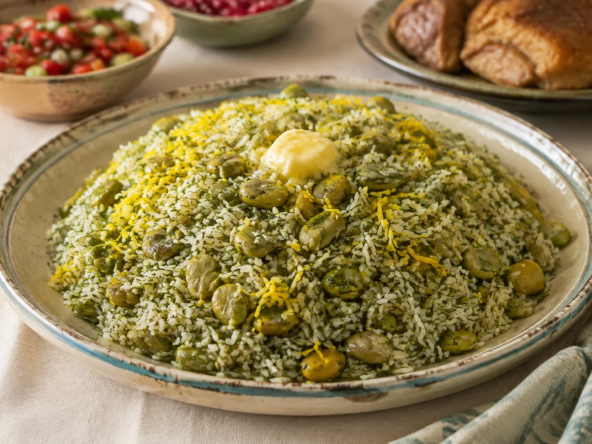 Baghali polo, persiska rätt från Behnaz kök