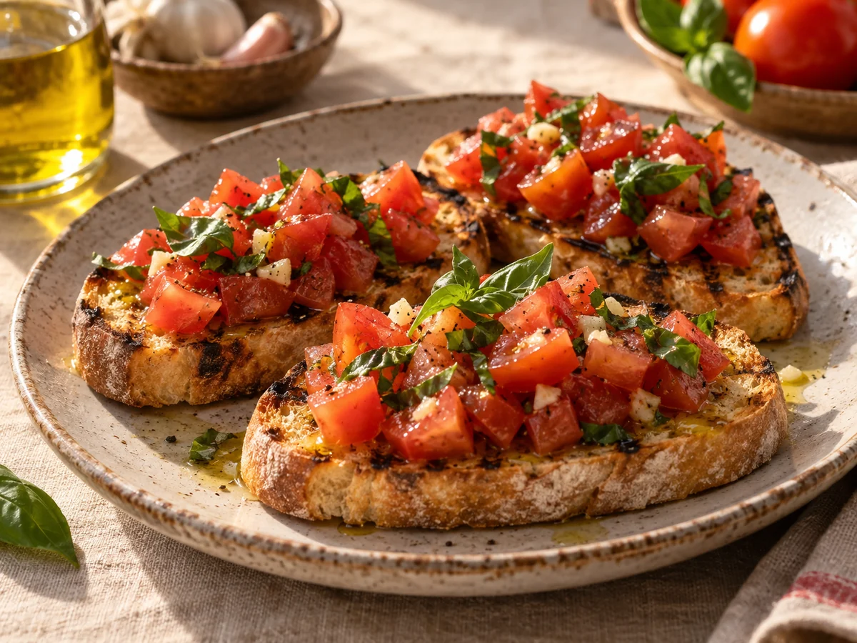 Bruschetta al pomodoro, italienska rätt från Behnaz kök
