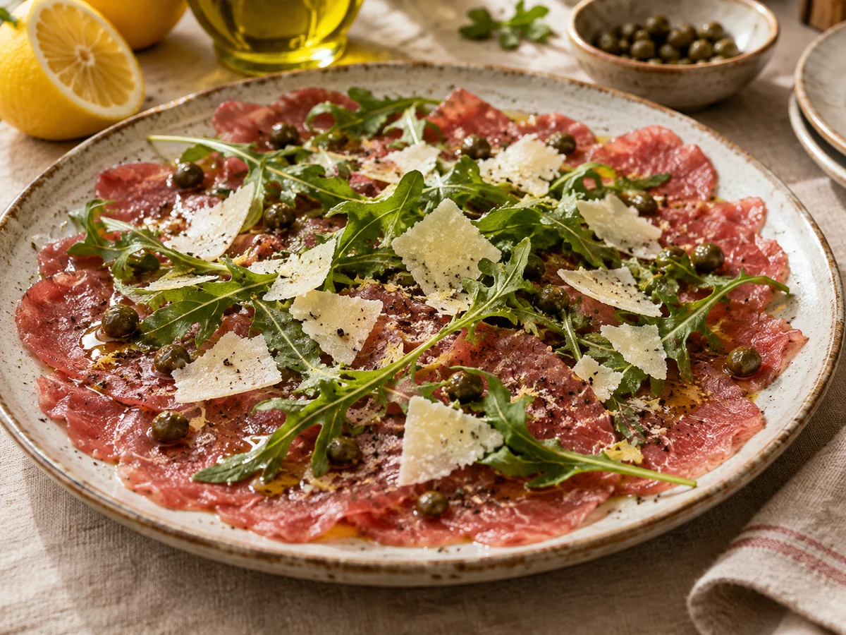 Carpaccio di manzo, italienska rätt från Behnaz kök