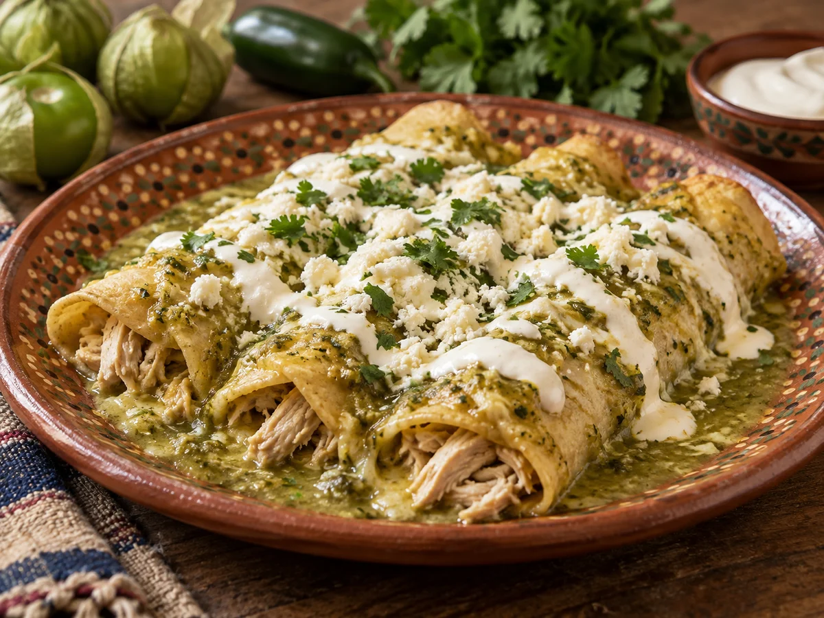 Enchiladas verdes, mexikanska rätt från Behnaz kök