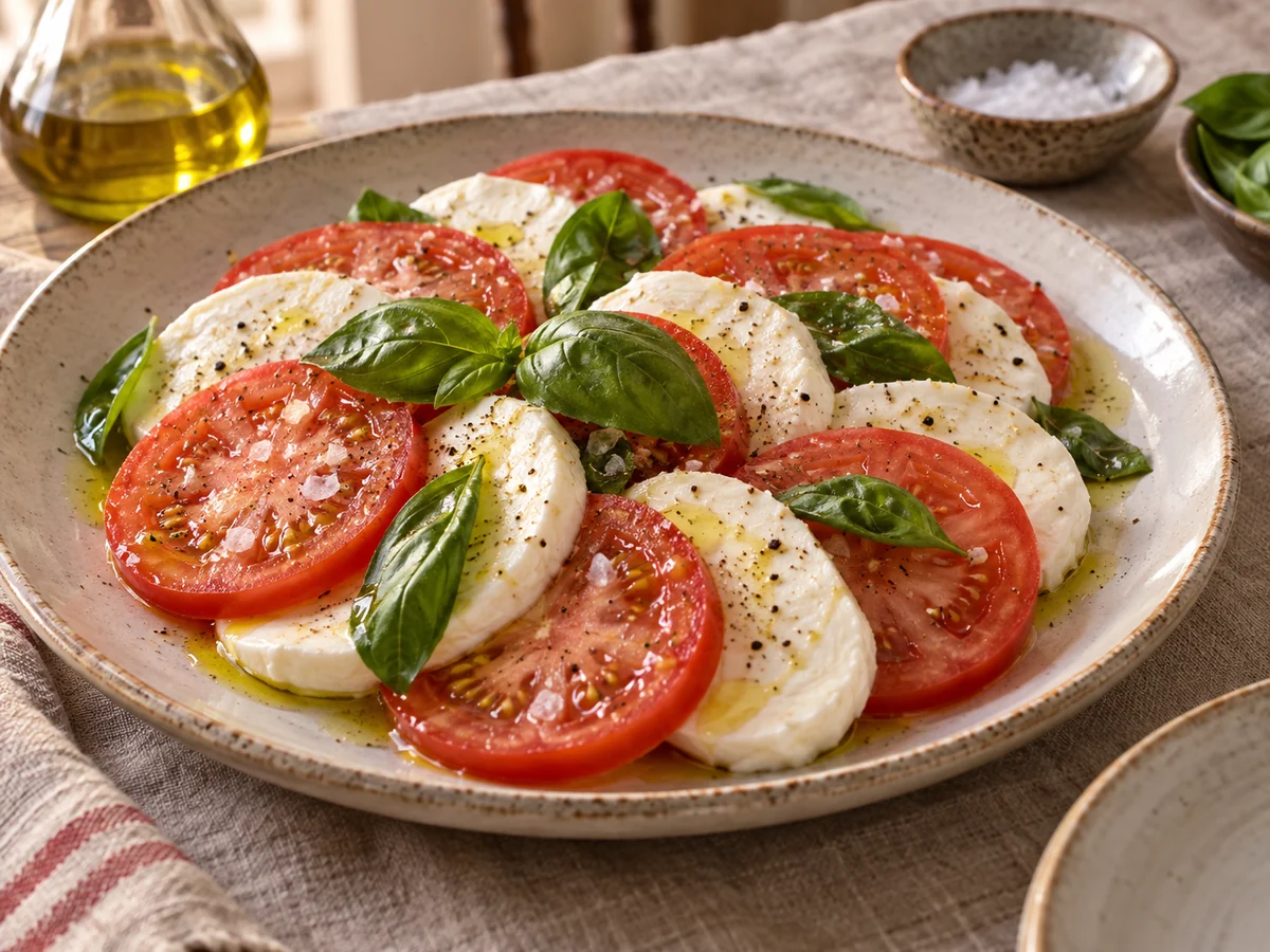 Insalata caprese, italienska rätt från Behnaz kök