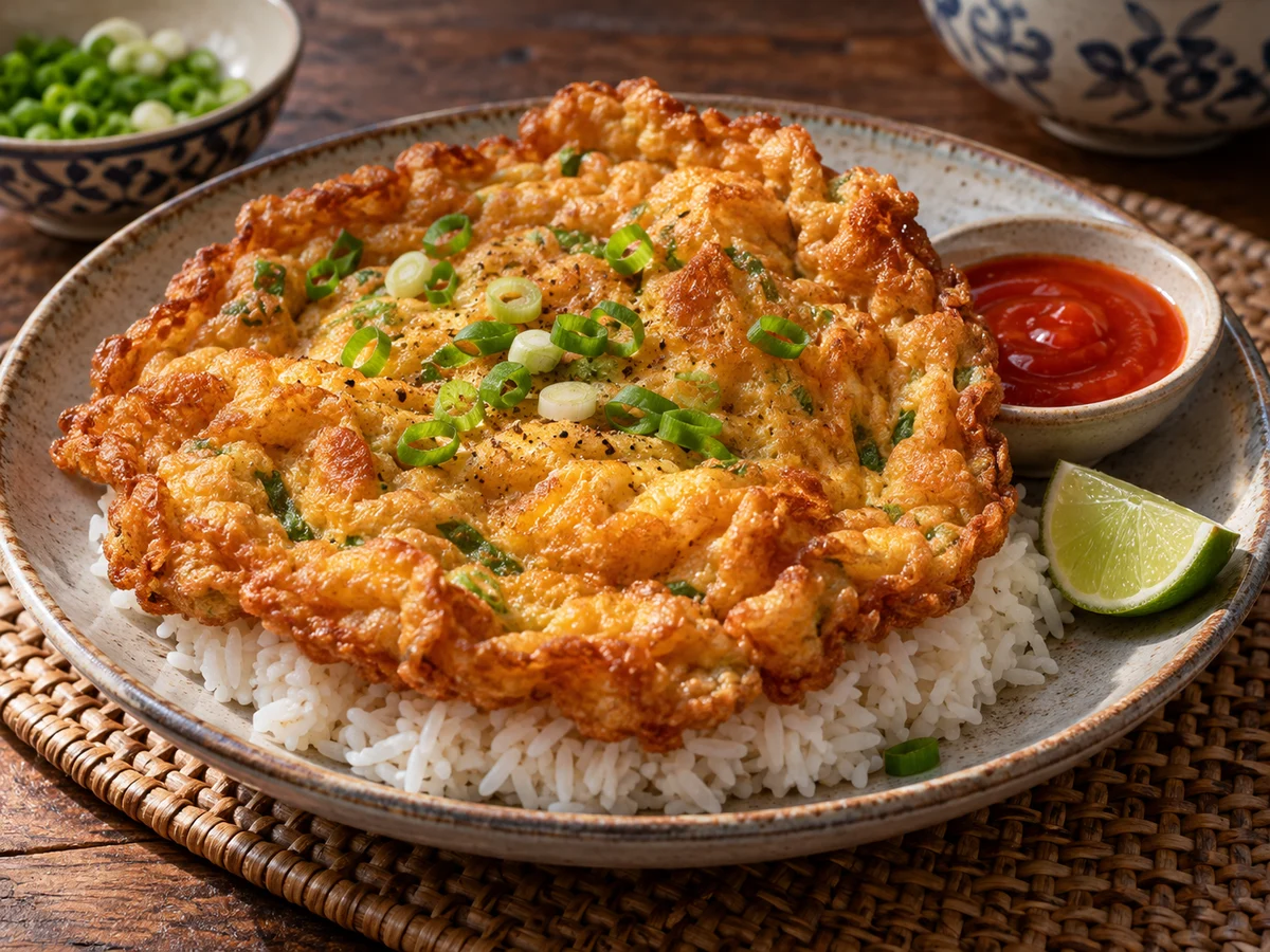 Kai jeow (thailändsk omelett), thailändska rätt från Behnaz kök