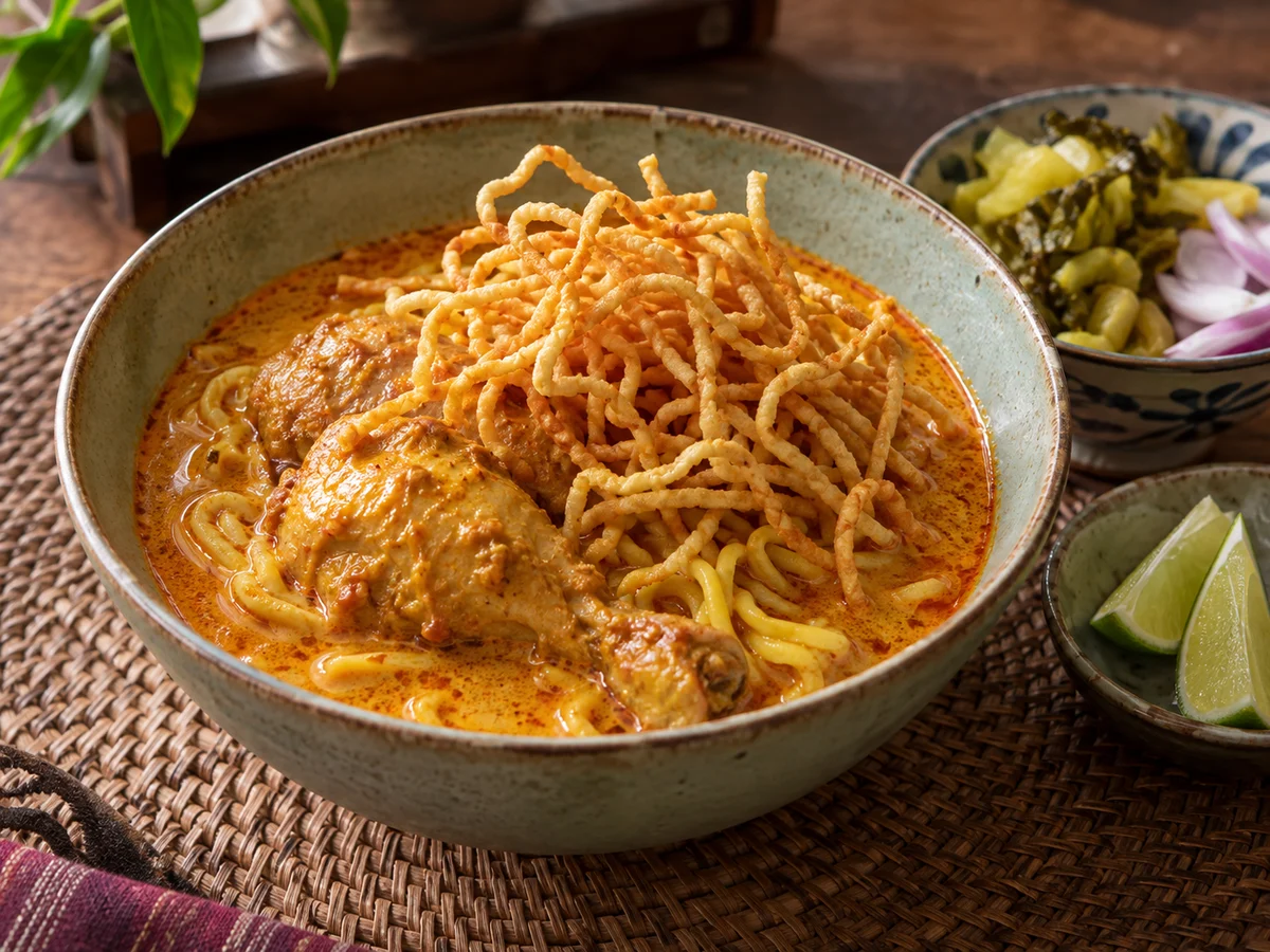 Khao soi (currynudelsoppa från Chiang Mai), thailändska rätt från Behnaz kök