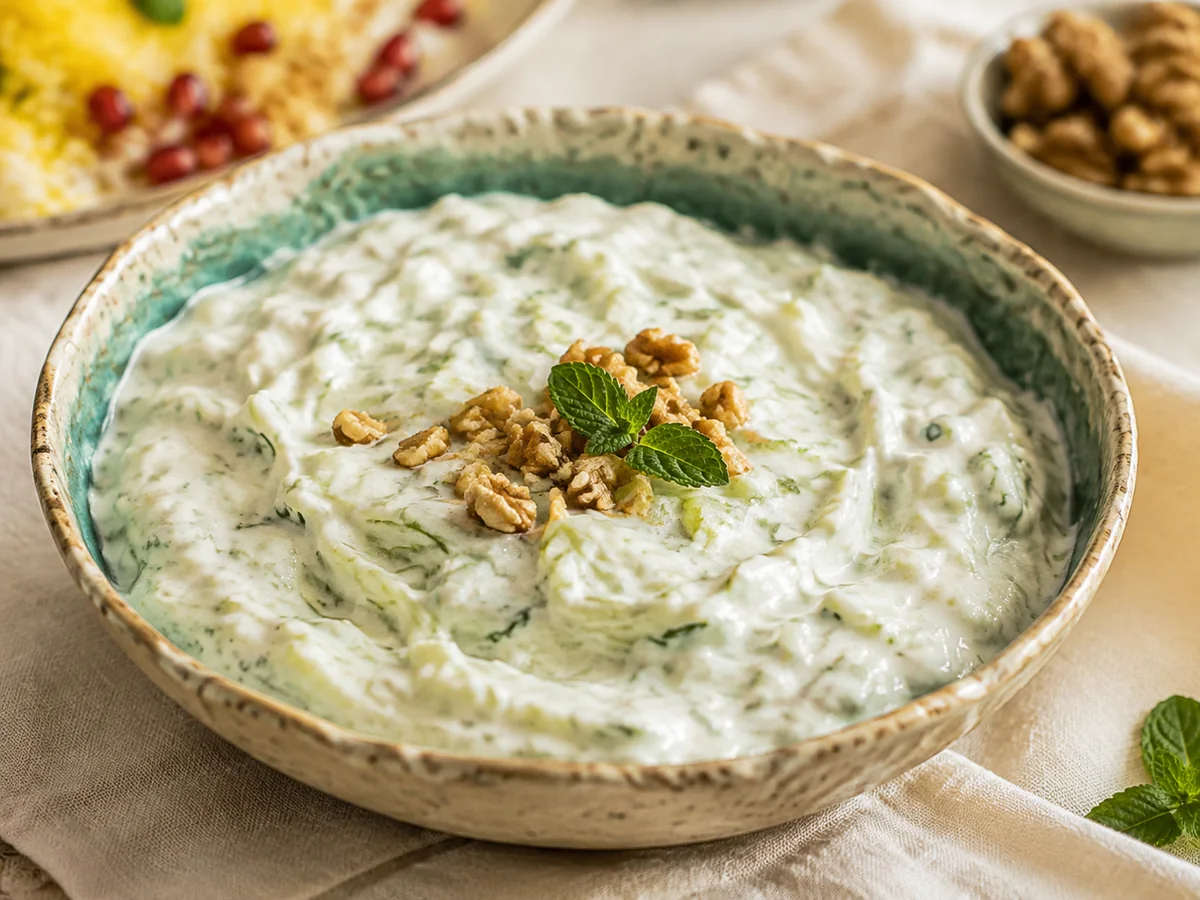 Mast-o-khiar, persiska rätt från Behnaz kök