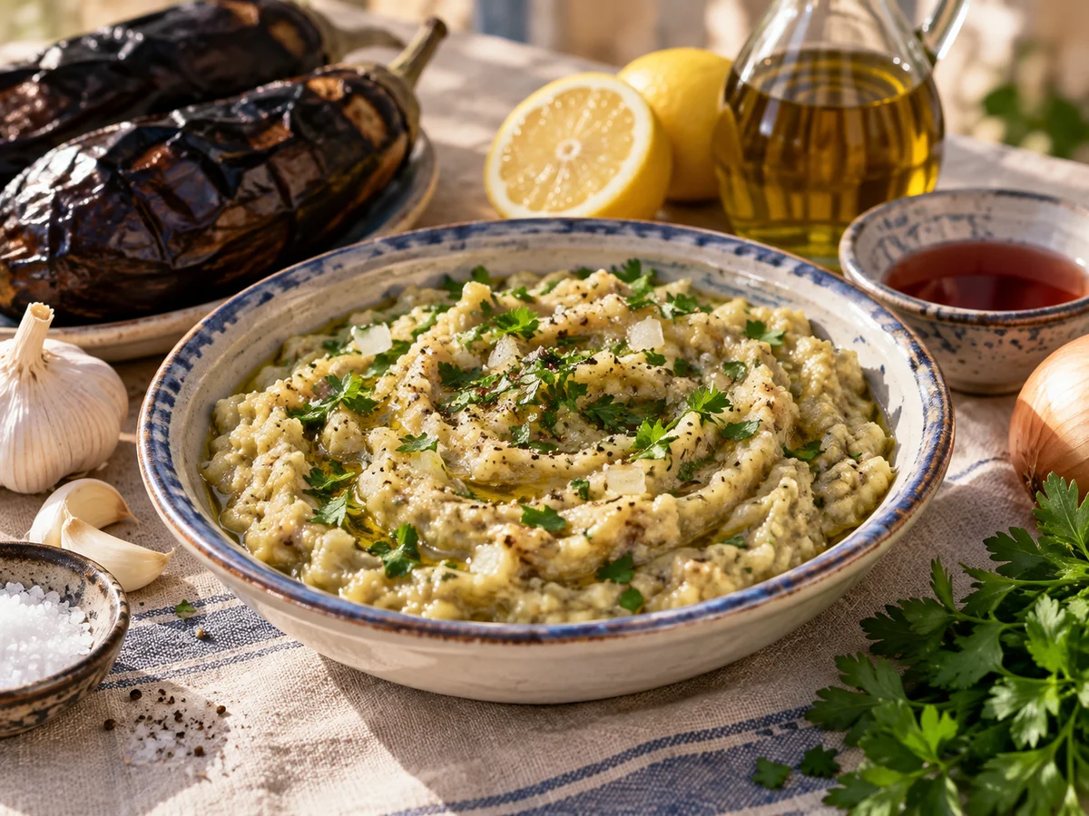 Melitzanosalata, grekiska rätt från Behnaz kök