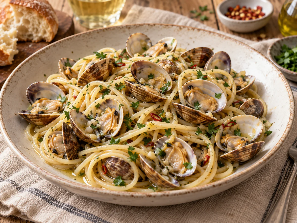 Spaghetti alle vongole, italienska rätt från Behnaz kök