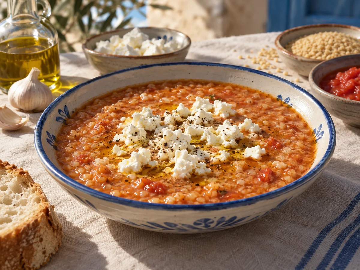 Trahanosoupa, grekiska rätt från Behnaz kök